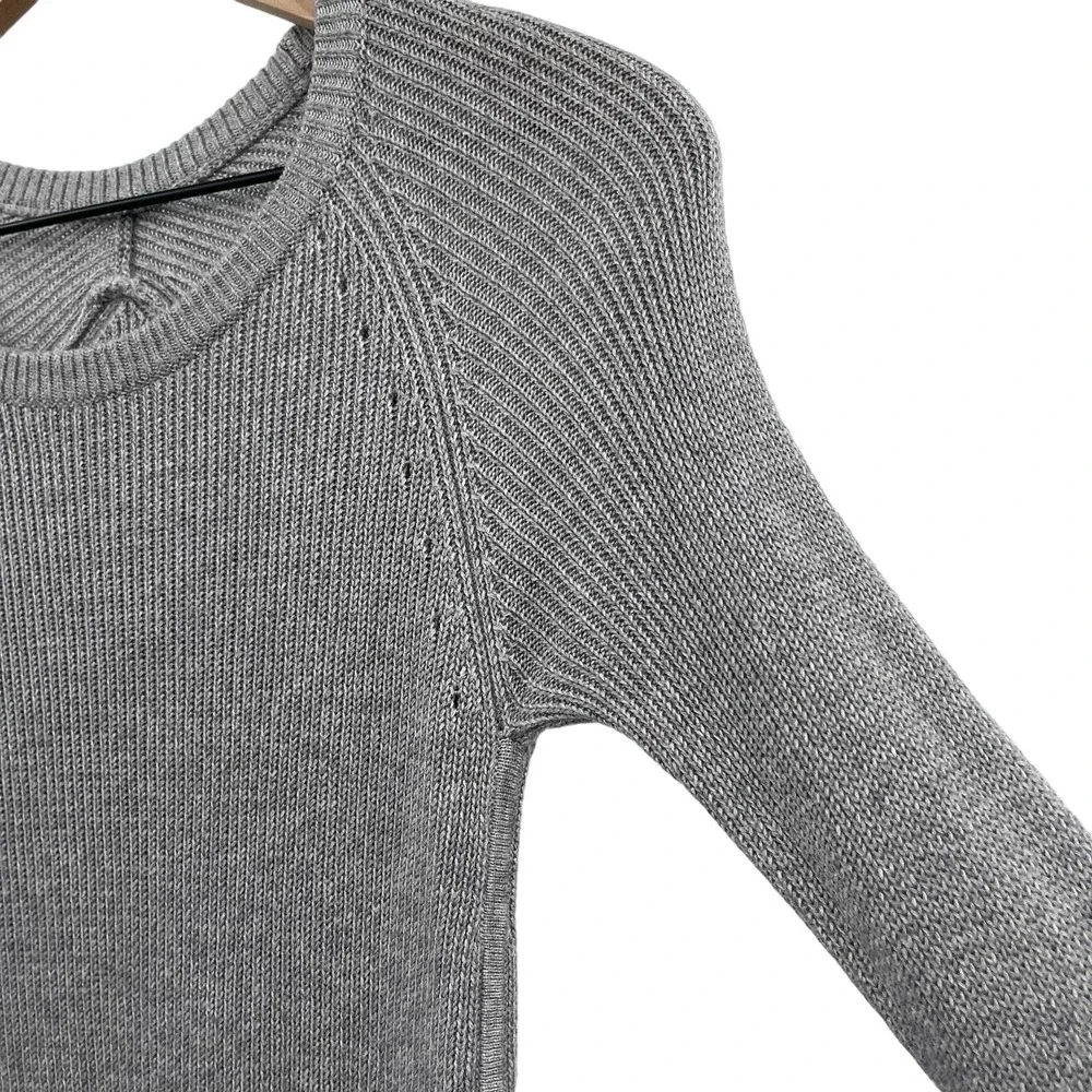 Lululemon Cabin Yogi Long Sleeve Pullover Sweater Heathered Grey Crewneck Size 0